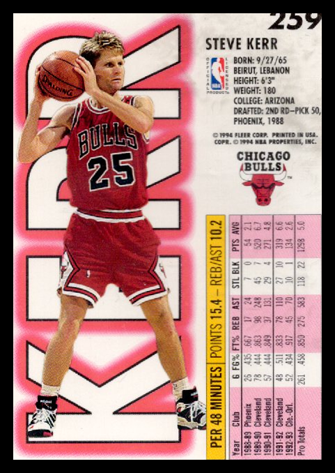 1994 Fleer Steve Kerr #259